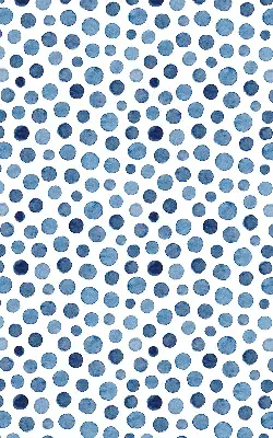 Blackout roller blind for window with blue dots pattern