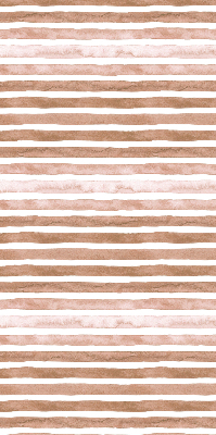 Blackout roller blind with a brown painted stripe pattern