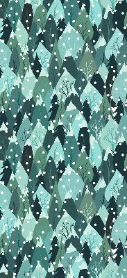 Fabric roller blind for window Forest and falling snow