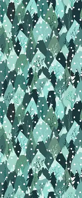 Fabric roller blind for window forest and falling snow design