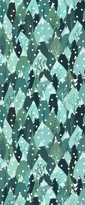 Fabric roller blind for window Forest and falling snow
