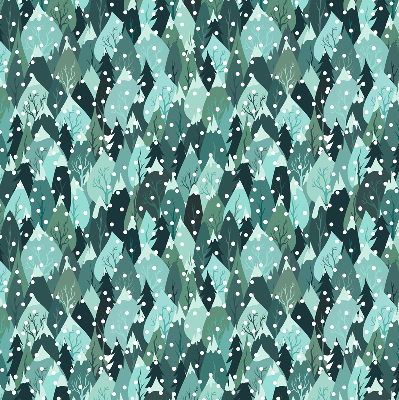 Fabric roller blind for window Forest and falling snow