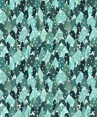 Fabric roller blind for window Forest and falling snow