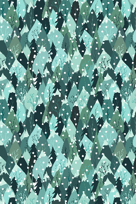 Fabric roller blind for window Forest and falling snow