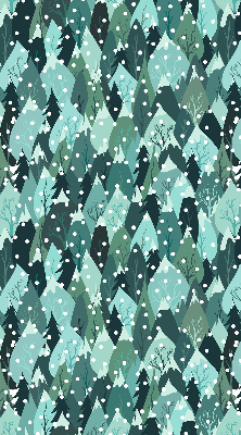 Fabric roller blind for window Forest and falling snow