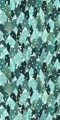 Fabric roller blind for window forest and falling snow design