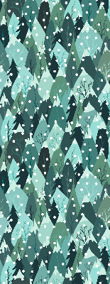 Fabric roller blind for window Forest and falling snow