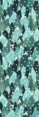 Fabric roller blind for window Forest and falling snow
