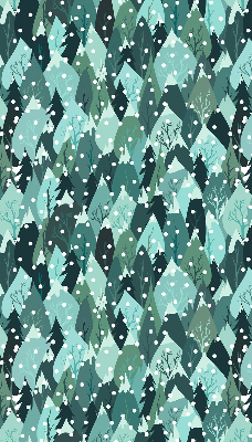 Fabric roller blind for window Forest and falling snow