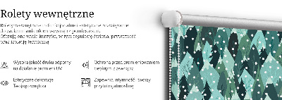 Fabric roller blind for window Forest and falling snow