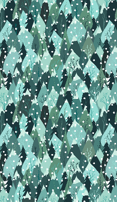 Fabric roller blind for window Forest and falling snow