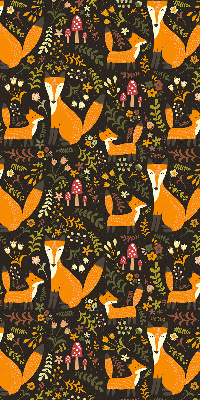 Blackout roller blind Foxes and plants