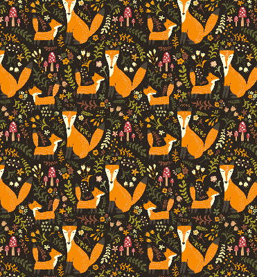 Blackout roller blind Foxes and plants