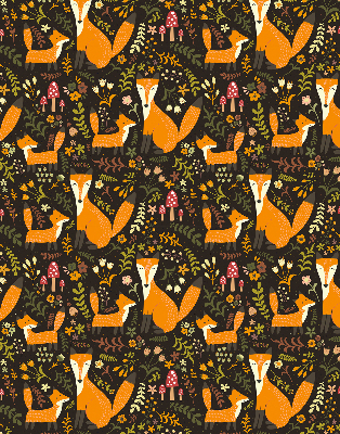 Blackout roller blind Foxes and plants