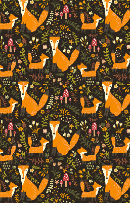 Blackout roller blind Foxes and plants
