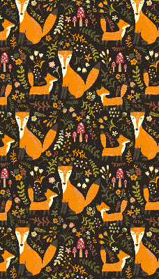 Blackout roller blind Foxes and plants