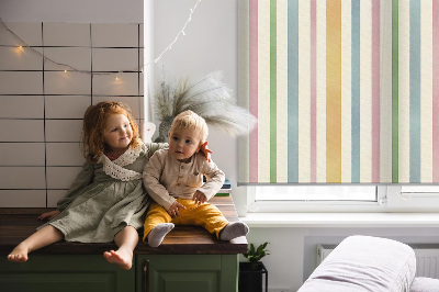 Blackout roller blind for window Colorful vertical stripes