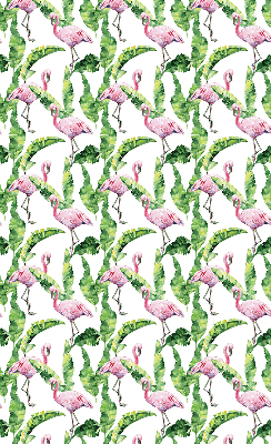 Fabric roller blind for window Flamingos by the leaves