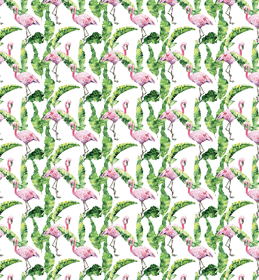 Fabric roller blind for window Flamingos by the leaves