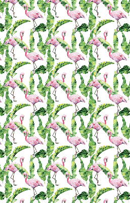 Fabric roller blind for window Flamingos by the leaves