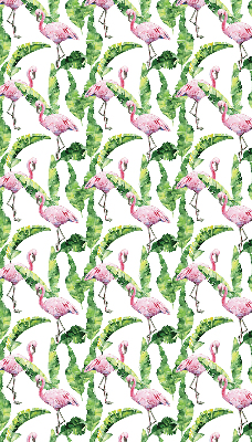 Fabric roller blind for window Flamingos by the leaves