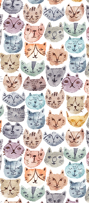 Blackout roller blind Colorful cat faces