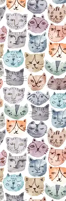 Blackout roller blind colorful cat faces print