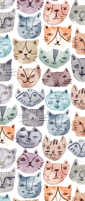 Blackout roller blind Colorful cat faces