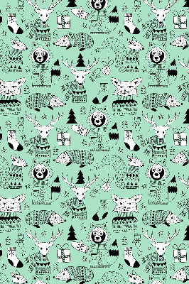 Fabric roller blind for window Winter animals