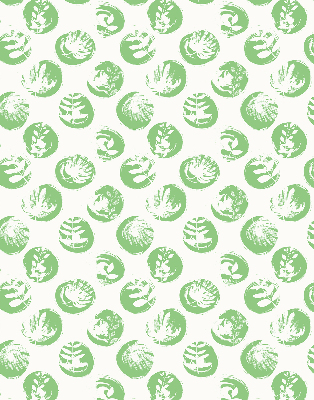 Blackout roller blind Plants reflected on green circles