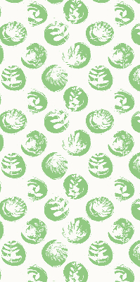 Blackout roller blind Plants reflected on green circles