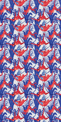 Fabric roller blind for window Red monkeys