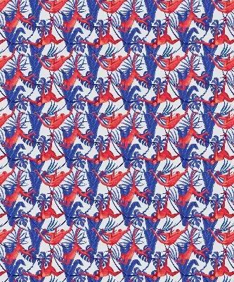 Fabric roller blind for window red monkeys pattern