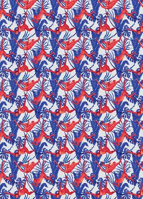Fabric roller blind for window red monkeys pattern