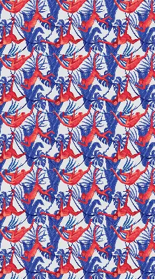 Fabric roller blind for window red monkeys pattern