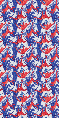 Fabric roller blind for window Red monkeys