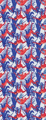 Fabric roller blind for window red monkeys pattern