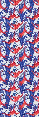 Fabric roller blind for window red monkeys pattern
