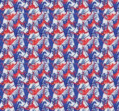 Fabric roller blind for window red monkeys pattern