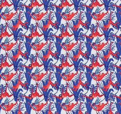 Fabric roller blind for window red monkeys pattern
