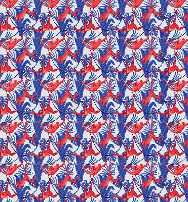 Fabric roller blind for window red monkeys pattern