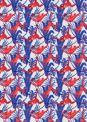 Fabric roller blind for window Red monkeys