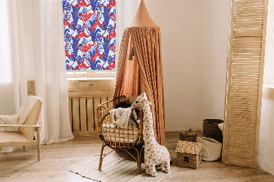 Fabric roller blind for window Red monkeys