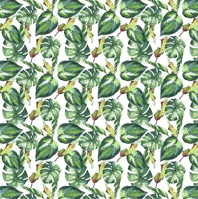 Blackout roller blind with a tropical plants print