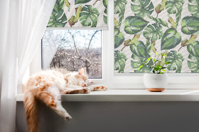 Blackout roller blind Tropical plants