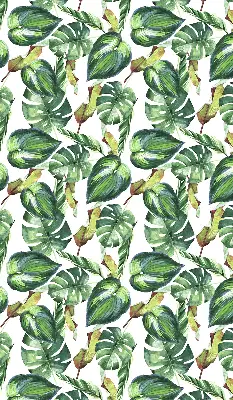 Blackout roller blind with a tropical plants print