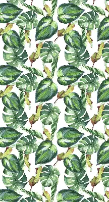 Blackout roller blind with a tropical plants print