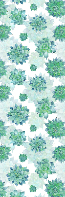 Blackout roller blind for window Green flowers