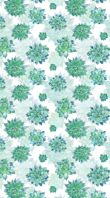 Blackout roller blind for window Green flowers