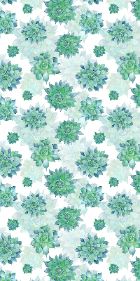 Blackout roller blind for window Green flowers